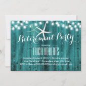 Invitation Parti de retraite Rustic Turquoise Beach Starfish (Devant)