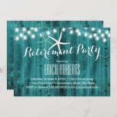 Invitation Parti de retraite Rustic Turquoise Beach Starfish (Devant / Derrière)