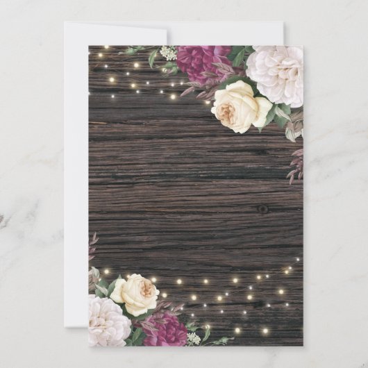 Invitation Parti de retraite Rustique Floral (Dos)