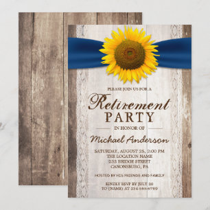 Invitation Parti de retraite Rustique Grange de bois de tourn
