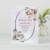 Invitation Parti de retraite Rustique pays Floral (Debout devant)