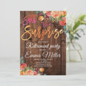 Invitation Parti de retraite rustique surprise (Debout devant)