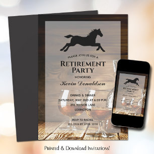 Invitation Parti de retraite Rustique Whiskey