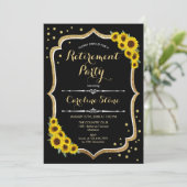 Invitation Parti de retraite - Sunflower Black Gold (Debout devant)