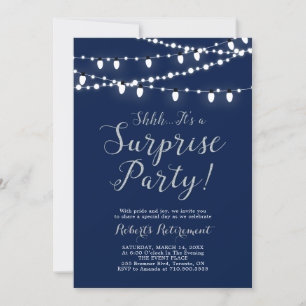Invitation Parti de retraite surprise Argent et Marine modern