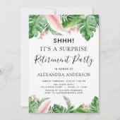Invitation Parti de retraite surprise Palm tropical Floral (Devant)