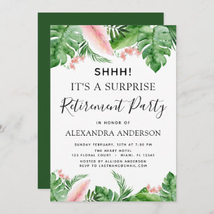 Invitation Parti de retraite surprise Palm tropical Floral