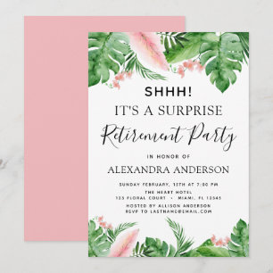 Invitation Parti de retraite surprise Palm tropical Floral