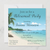 Invitation Parti de retraite Tropical Beach Palm Trees (Devant)