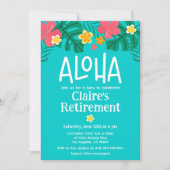 Invitation Parti de retraite Tropical Luau Aloha (Devant)