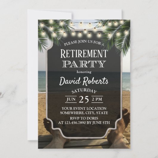 Invitation Parti de retraite Tropical Palm Beach (Devant)