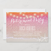 Invitation Parti de retraite Tropical Sunset Beach Starfish (Devant)