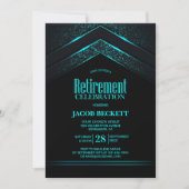 Invitation Parti de retraite Turquoise noir moderne (Devant)