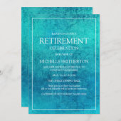 Invitation Parti de retraite Turquoise Turquoise moderne (Devant / Derrière)