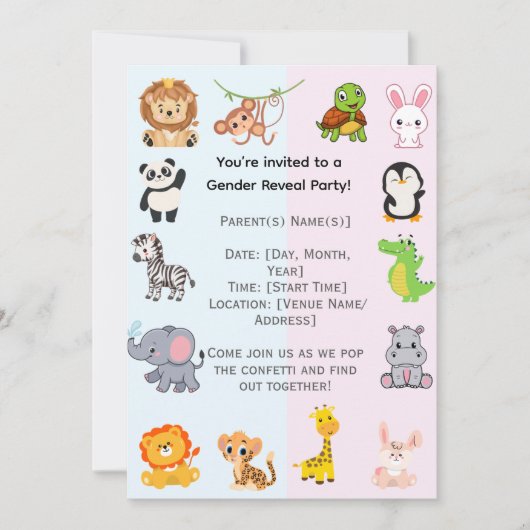 Invitation Parti de révélation de genre (Devant)