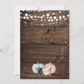 Invitation Parti de révélation de genre Citrouille rustique (Dos)