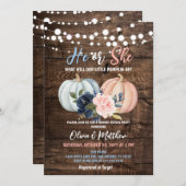 Invitation Parti de révélation de genre Citrouille rustique (Devant / Derrière)