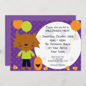 Invitation Parti de Werewolf Halloween (Devant / Derrière)