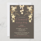 Invitation Parti d'échange d'ornement de vacances Gold Rose n (Devant)