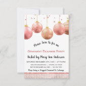 Invitation Parti d'échange d'ornement d'or Rose mignon (Devant)