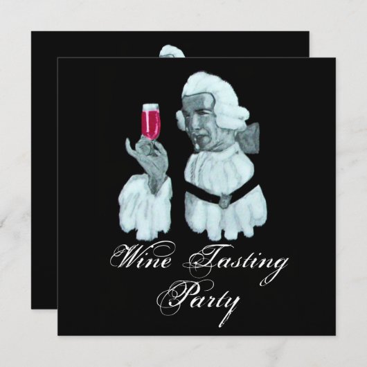 Invitation PARTI DÉGUSTATION DE VIN SOMMELIER, Champagne Blan (Devant / Derrière)