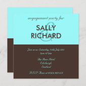 Invitation Parti d'engagement au chocolat et à la menthe (Devant / Derrière)