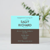 Invitation Parti d'engagement au chocolat et à la menthe (Debout devant)