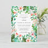 Invitation Parti d'engagement botanique tropical (Debout devant)