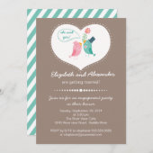 Invitation Parti d'engagement cardiaque des Inséparables mode (Devant / Derrière)