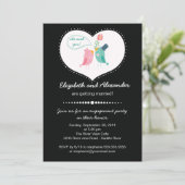 Invitation Parti d'engagement cardiaque des Inséparables mode (Debout devant)