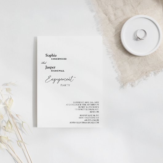 Invitation Parti d'engagement classique moderne