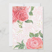 Invitation Parti d'engagement Confetti en or rose Floral (Dos)