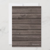 Invitation Parti d'engagement créatif en bois rustique (Dos)