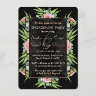 Invitation Parti d'engagement de Boho Floral Eucalyptus roman