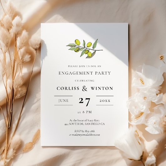 Invitation Parti d'engagement de la branche Olive moderne