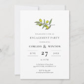 Invitation Parti d'engagement de la branche Olive moderne (Devant)