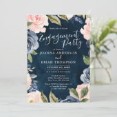 Invitation Parti d'engagement de la Marine Blue Blush Rose Ro (Debout devant)