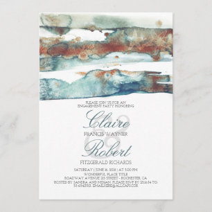 Invitation Parti d'engagement de l'aquarelle moderne de plage