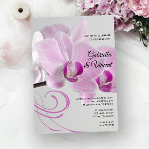 Invitation Parti d'engagement de l'élégance des orchidées ros