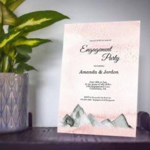 Invitation Parti d'engagement de Pink Sunrise Mountain