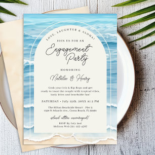 Invitation Parti d'engagement de plage tropicale   Vague océa