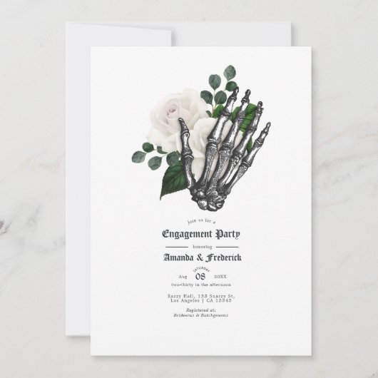Invitation Parti d'engagement des Mariages gothiques floraux  (Devant)