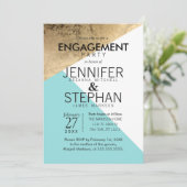 Invitation Parti d'engagement des triangles blancs Gold (Debout devant)