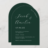 Invitation Parti d'engagement Emerald Green Arch (Devant / Derrière)