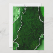Invitation Parti d'engagement en marbre vert et argent (Dos)