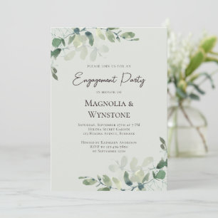 Invitation Parti d'engagement Eucalyptus