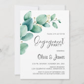 Invitation Parti d'engagement Eucalyptus (Devant)