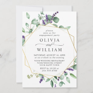 Invitation PARTI D'ENGAGEMENT Eucalyptus Lavender