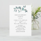 Invitation PARTI D'ENGAGEMENT Eucalyptus simple (Debout devant)