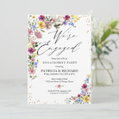 Invitation Parti d'engagement Fleur sauvage Boho (Debout devant)